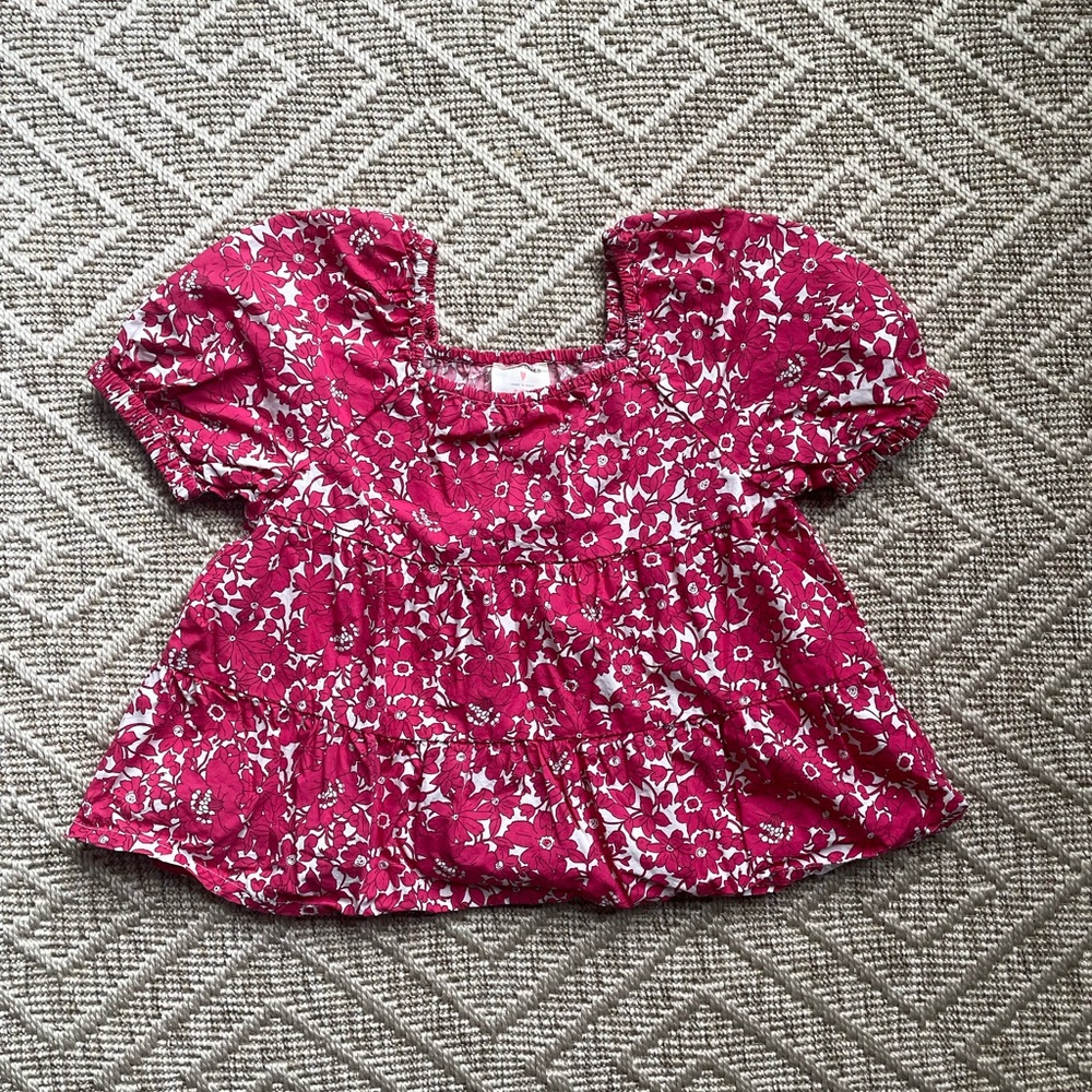 J. Crew Kids Floral Pink Top-6/7Y